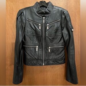 Bebe Black Leather Moto Jacket
